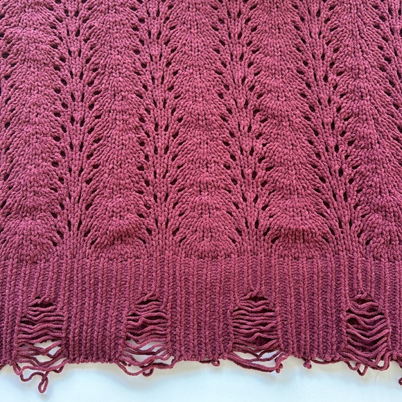 Buckle Chenille Burgundy Turtleneck Sweater size Medium oversized - Picture 5 of 10